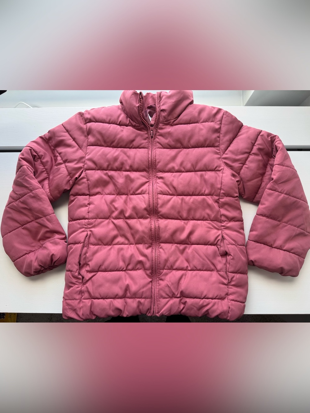 Girls size s 5/6 | Lightweight Quilted Puffer Jacket | Dusty Rose | Has flaws